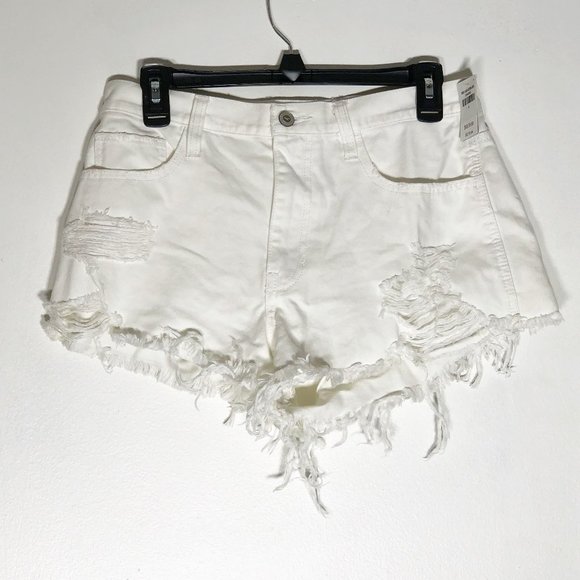 white cut off shorts womens